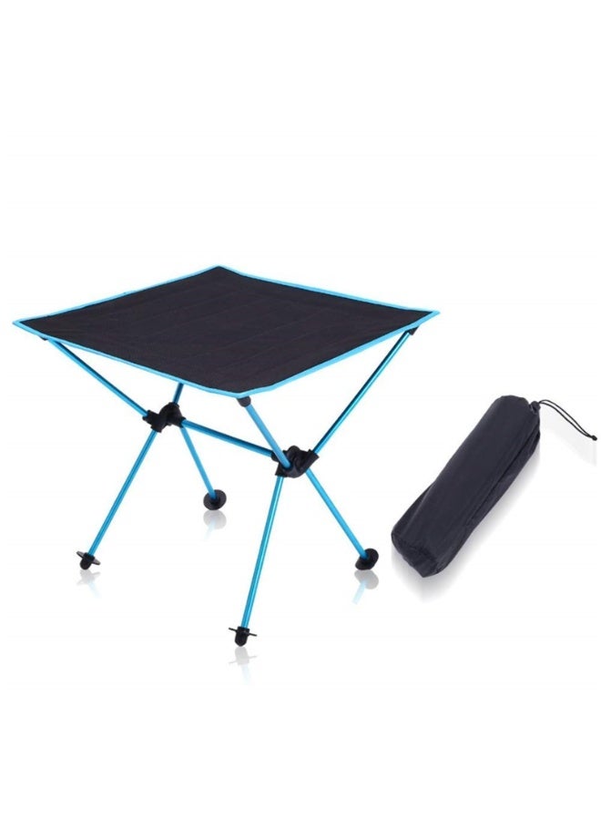 Portable Camping Table, Lightweight Folding Oxford Cloth Picnic Table with Aluminum Frame, Compact Roll-Up Collapsible Table for Outdoor BBQ, Beach, Fishing, Tailgating Travel (Blue) - Image 1