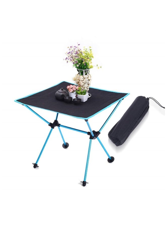 Portable Camping Table, Lightweight Folding Oxford Cloth Picnic Table with Aluminum Frame, Compact Roll-Up Collapsible Table for Outdoor BBQ, Beach, Fishing, Tailgating Travel (Blue) - Image 4