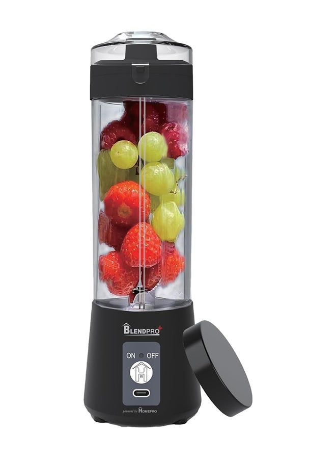 Home Pro BlendPro Plus Portable Blender with Six Leaf Blade High Power 400ml Black - Image 1