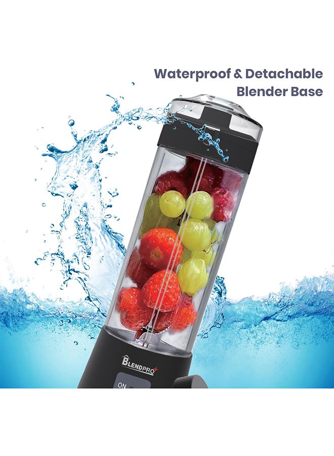 Home Pro BlendPro Plus Portable Blender with Six Leaf Blade High Power 400ml Black - Image 3