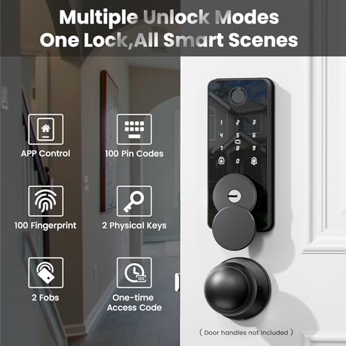 biquole Keyless Entry Door Lock, Smart Door Lock, Smart Deadbolt Lock with Keypad, Auto & One Touch Lock | Smart Locks for Front Door | Easy Installation | Exact Fingerprint | App Control | 12-Month Battery - Image 2