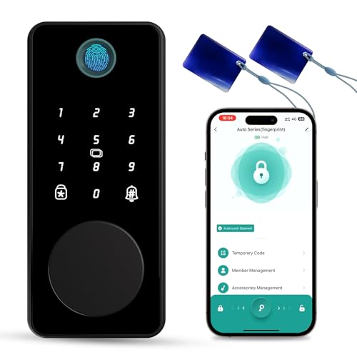 biquole Keyless Entry Door Lock, Smart Door Lock, Smart Deadbolt Lock with Keypad, Auto & One Touch Lock | Smart Locks for Front Door | Easy Installation | Exact Fingerprint | App Control | 12-Month Battery - Image 4
