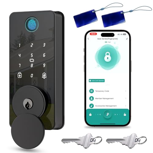 biquole Keyless Entry Door Lock, Smart Door Lock, Smart Deadbolt Lock with Keypad, Auto & One Touch Lock | Smart Locks for Front Door | Easy Installation | Exact Fingerprint | App Control | 12-Month Battery - Image 1