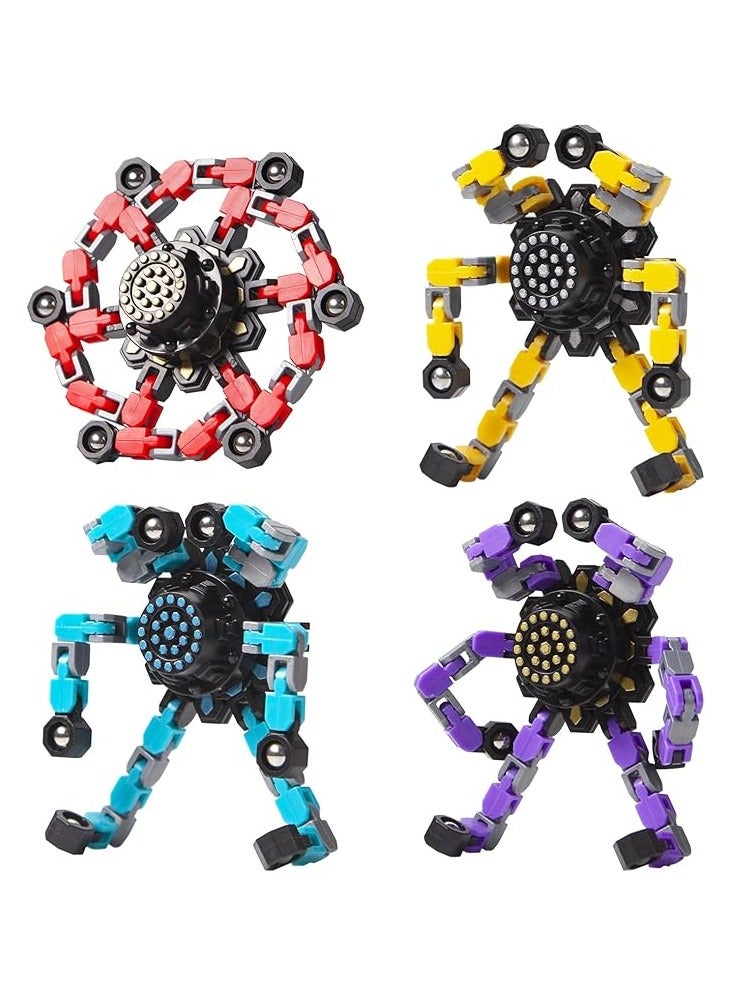 4 Pack Transformable Spinners Toys- Robot Spinner Gift for Kids and Adults Stress Relief ADHD Autism Sensory Toys  - Image 1