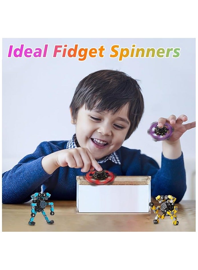 4 Pack Transformable Spinners Toys- Robot Spinner Gift for Kids and Adults Stress Relief ADHD Autism Sensory Toys  - Image 2