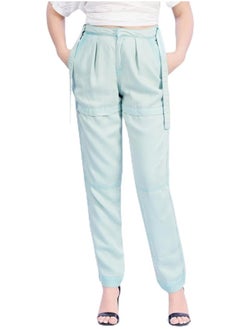 Web Denim Web Denim Light Green OD High Waist Fashionable Jogger Pants Stretchable Comfort Fit Casual 100% Tencel Pant With Pockets For Women’s  - Image 1