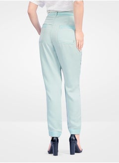 Web Denim Web Denim Light Green OD High Waist Fashionable Jogger Pants Stretchable Comfort Fit Casual 100% Tencel Pant With Pockets For Women’s  - Image 2