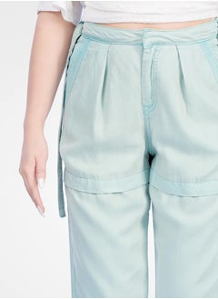Web Denim Web Denim Light Green OD High Waist Fashionable Jogger Pants Stretchable Comfort Fit Casual 100% Tencel Pant With Pockets For Women’s  - Image 3