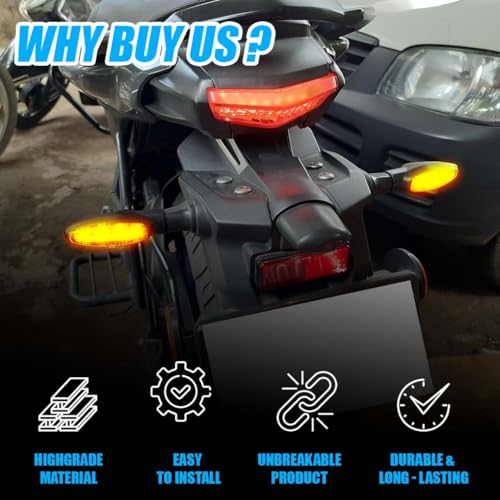 MOTO GENIUS Waterproof Flexible Silicone Rubber LED Indicator Light for FZ, R15, MT15 (BS4 + BS6), Ray Z | Unbreakable, Premium, and Durable Motorcycle Turn Signal Lights (4 Pieces) - Image 3