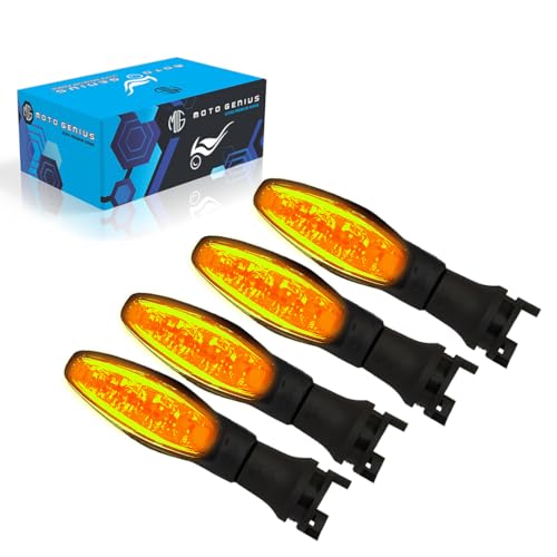 MOTO GENIUS Waterproof Flexible Silicone Rubber LED Indicator Light for FZ, R15, MT15 (BS4 + BS6), Ray Z | Unbreakable, Premium, and Durable Motorcycle Turn Signal Lights (4 Pieces) - Image 1