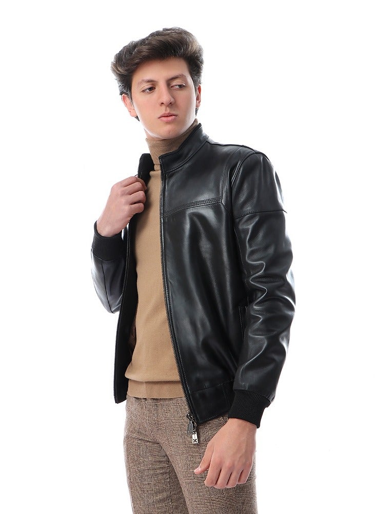Genuine Leather Fashion Winter Jacket - Image 2