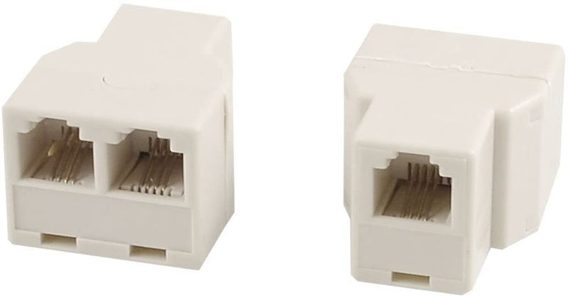 RJ11 6P4C مقسم خط الهاتف من 1 إلى 2 موصل أنثى قطعتان للهاتف الأرضي - Image 1
