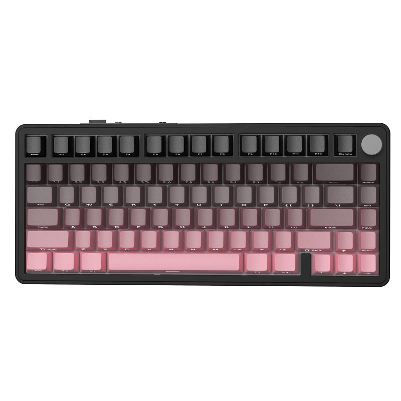 ATTACK SHARK X85 Joint Mechanical Keyboard with Button, 75% Wireless Gaming Keyboard (BT5.0/2.4G/USB-C) and Five Layer Padding, RGB, 5000mAh, Hot Swappable, PBT Keys (Pink) - Image 1