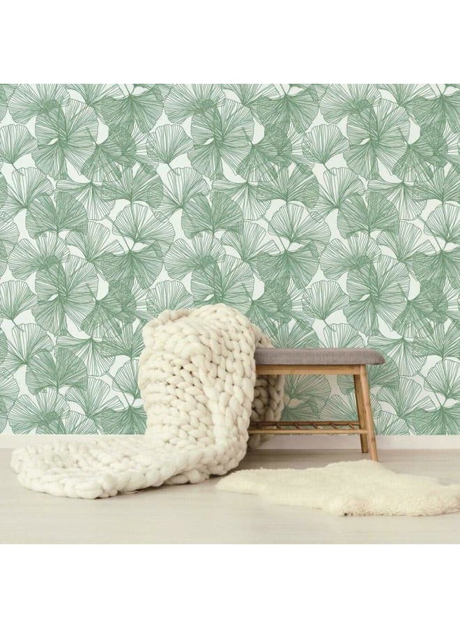 RoomMates RMK11603WP Green Gingko Leaves Peel and Stick Wallpaper, Roll - Image 3