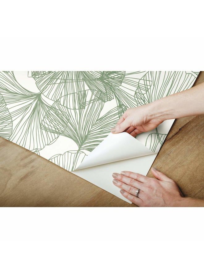 RoomMates RMK11603WP Green Gingko Leaves Peel and Stick Wallpaper, Roll - Image 5