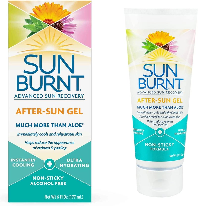 Sunburnt Advanced Sun Recovery After-Sun Gel - Ultra Hydrating Aloe Vera Gel with Calendula, Echinacea & Hyaluronic Acid, 6 Ounce - Image 1