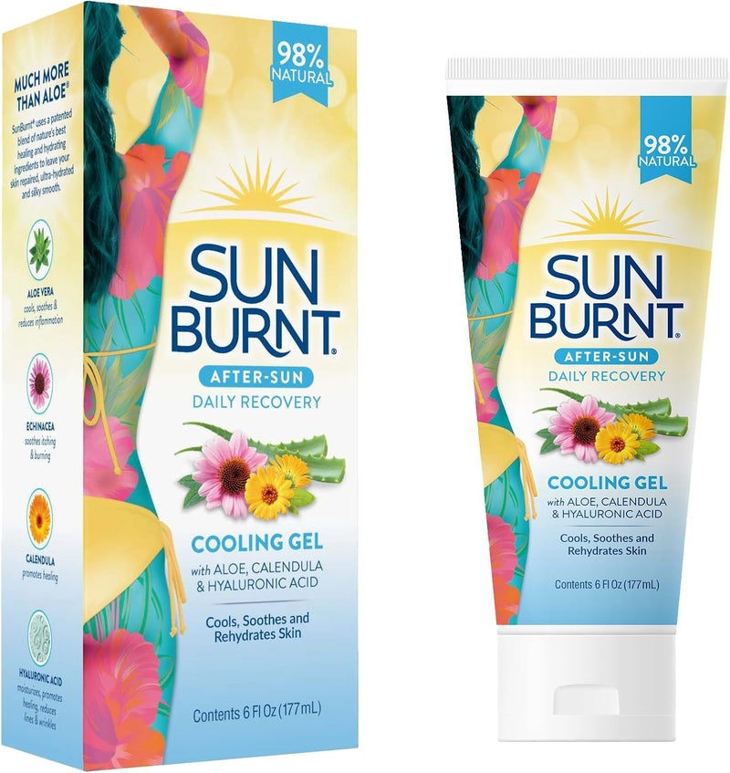 Sunburnt Advanced Sun Recovery After-Sun Gel - Ultra Hydrating Aloe Vera Gel with Calendula, Echinacea & Hyaluronic Acid, 6 Ounce - Image 2