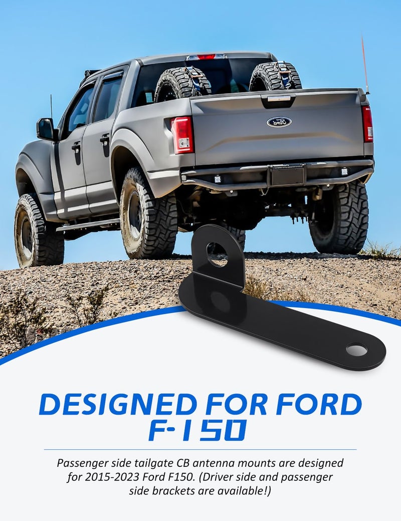 NORTHYUN F150 Tailgate Antenna Holder, Rear Truck Bed CB Antenna Mount Bracket Compatible with 2015-2023 Ford F150, Passenger Side - Image 2