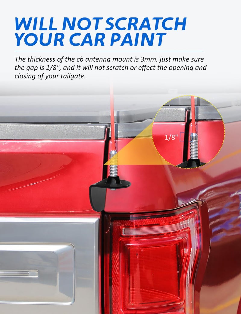 NORTHYUN F150 Tailgate Antenna Holder, Rear Truck Bed CB Antenna Mount Bracket Compatible with 2015-2023 Ford F150, Passenger Side - Image 5