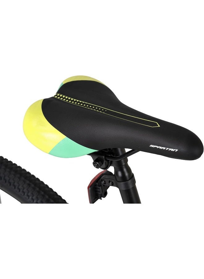 Spartan Moraine Bike | 27.5 Inch Wheel Size | 21 Speed Shimano Gears | Yellow Green Color  - Image 3