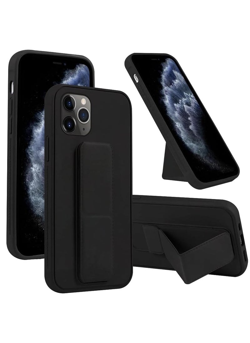 Protective Case Cover with Finger Grip Stand for Apple iPhone 11 Black