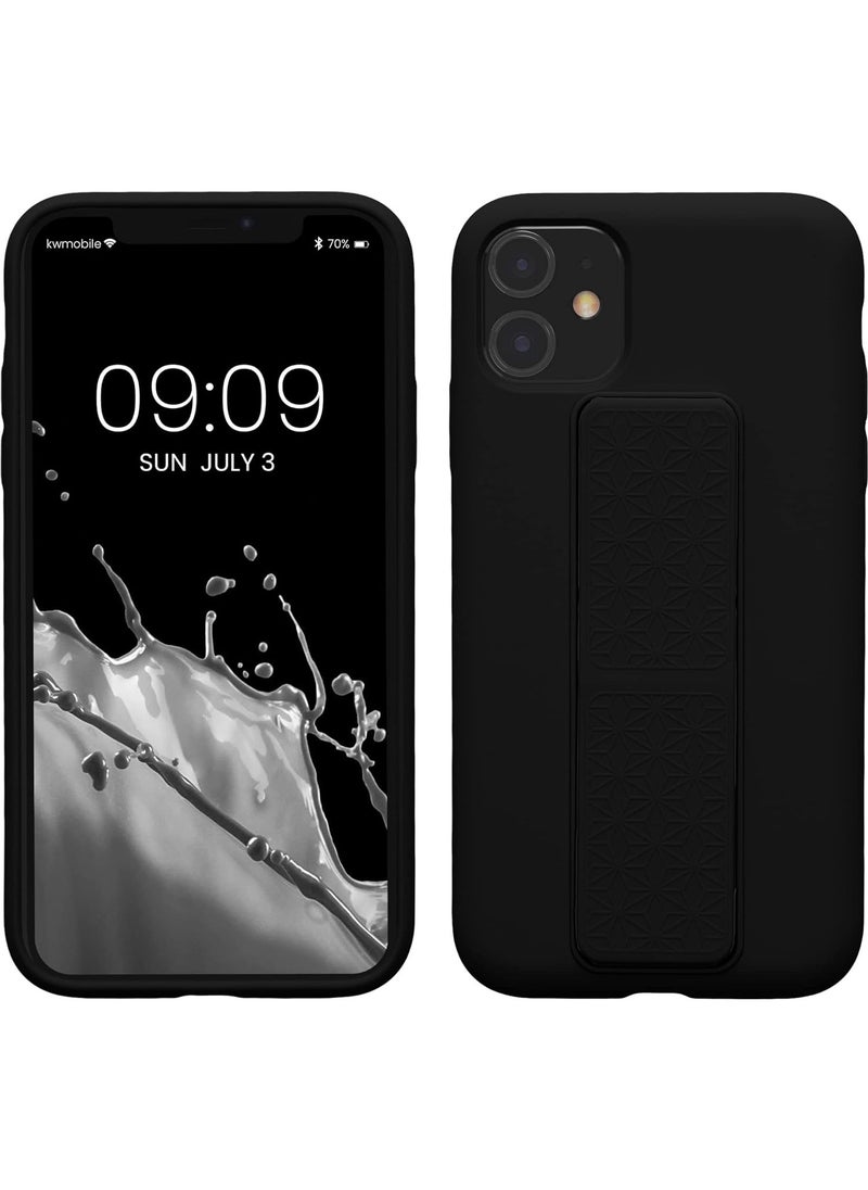 Protective Case Cover with Finger Grip Stand for Apple iPhone 11 Black