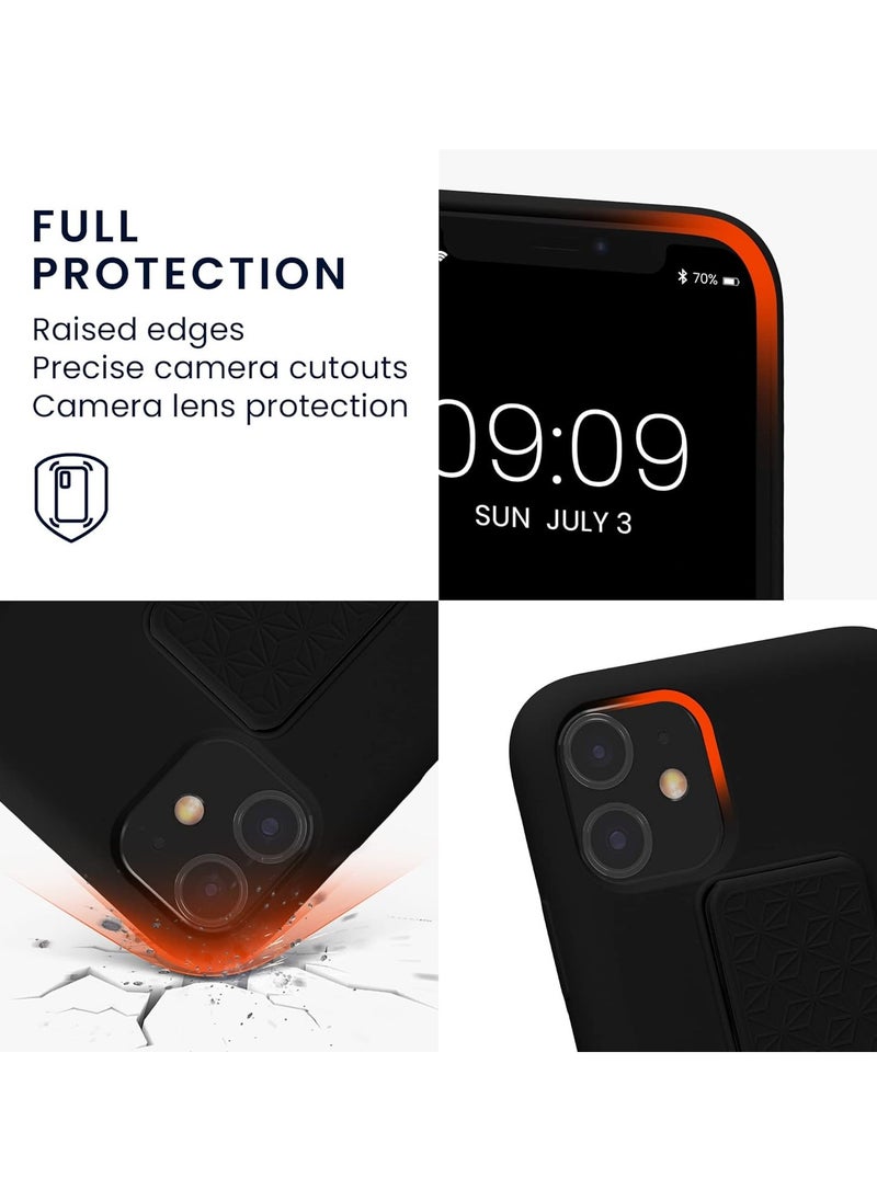 Protective Case Cover with Finger Grip Stand for Apple iPhone 11 Black