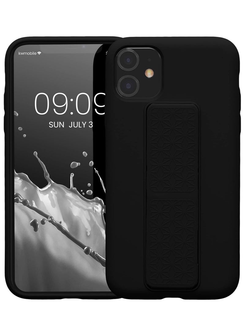 Protective Case Cover with Finger Grip Stand for Apple iPhone 11 Black