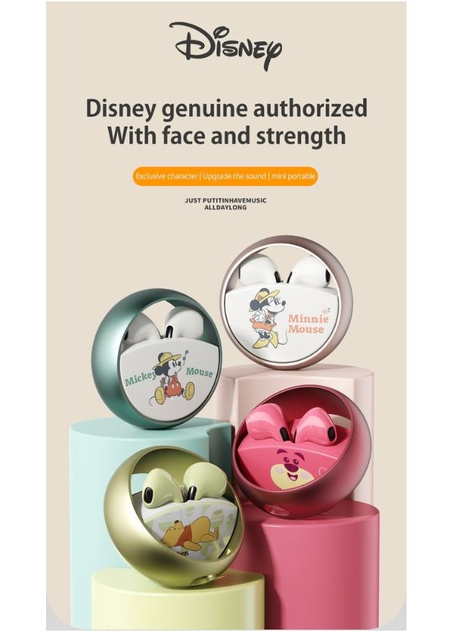 Disney - Disney QS-13 Bluetooth Earphones TWS Wireless Gaming Earphones Rotatable Metal Cavity Ring Headset HiFi Stereo Low Latency - Image 1