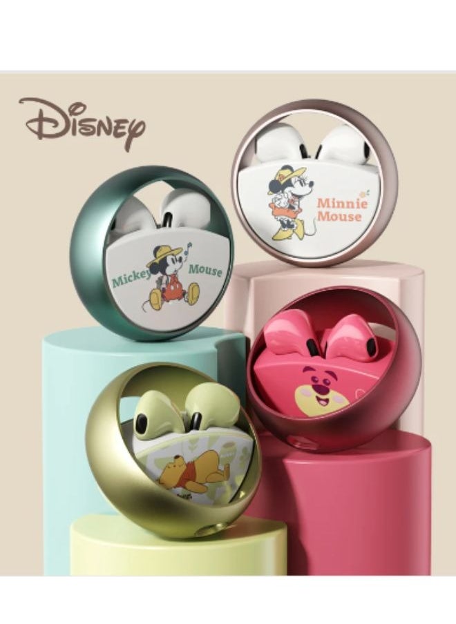 Disney - Disney QS-13 Bluetooth Earphones TWS Wireless Gaming Earphones Rotatable Metal Cavity Ring Headset HiFi Stereo Low Latency - Image 1