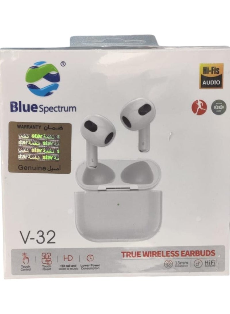 Blue Spectrum Wireless Earbuds With Lightning Charging Case,TWS Bluetooth Headphones