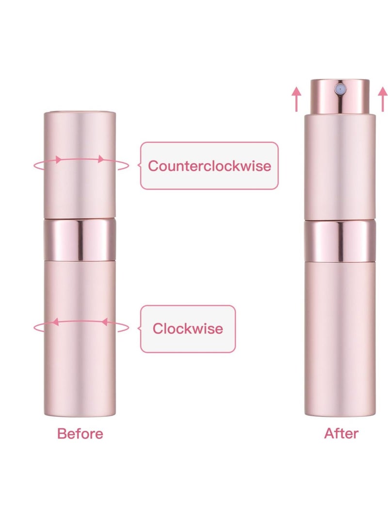 Tekson زجاجة عطر سفر تكسان 8 مل قابلة لإعادة التعبئة، زجاجة رذاذ كولونيا صغيرة فارغة، رذاذ بعد الحلاقة محمول لتوزيع السوائل (وردي وبنفسجي) - Image 4