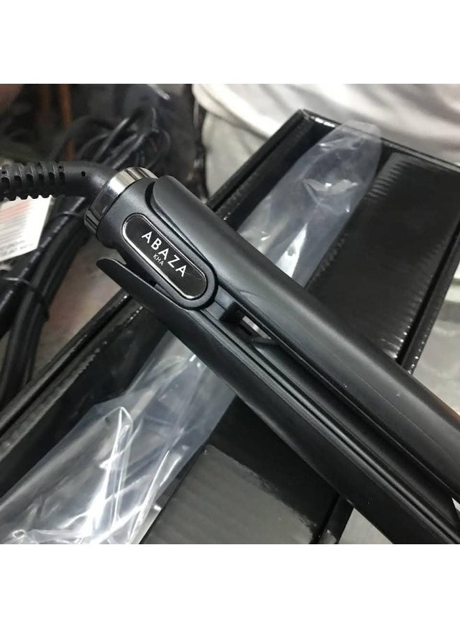 Kanzy Abaza King 2025 Professional Hair Straightener, 980°F, Gold Titanium Plates for Protein and Keratin Treatments with Leather Case and Tin - Black/Gold - Image 4