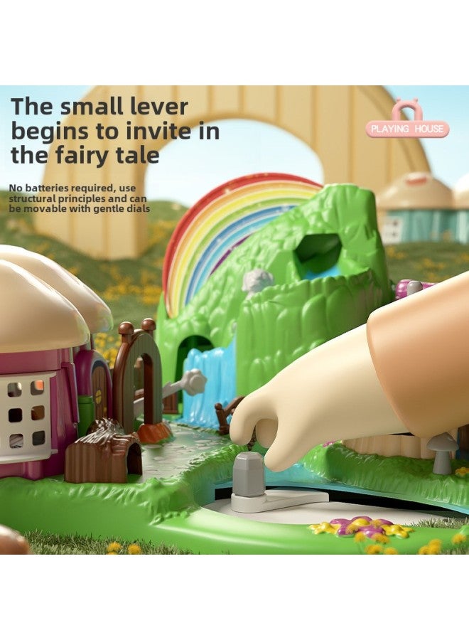 Children's Baby Magnetic Attraction Wonderful Hut Doll Simulation Scene Play House Boys And Girls Toys-Height:Green Magnetic Wonderful House 【free Two Magnetic Dolls】 - Image 1