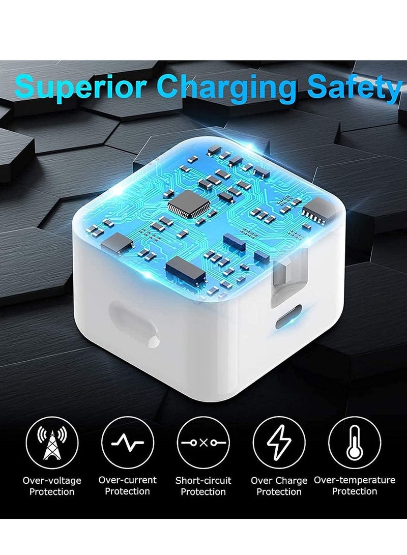 iPhone Charger USB C Fast Charger, iPhone Fast Charger Cable and Plug, 20W USB C Power Adapter, Type-C Wall Charger Plug with 1M Charging Cable Compatible with iPhone12/13/11/Pro/Max/XR/XS/X/8, Pad - Image 5