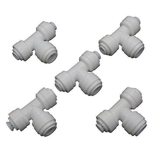 JIUWU Quick Connect 1/4-Inch-1/4-Inch-3/8-Inch Tee Union for Reverse Osmosis RO Water Filter Pack of 5 - Image 5