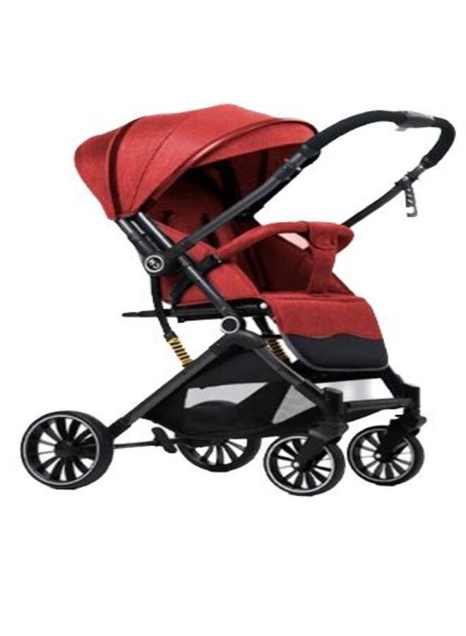 Baby Stroller Lightweight Folding Sit And Lying Four Wheels Shock Absorption Canopy High Landscape Stroller