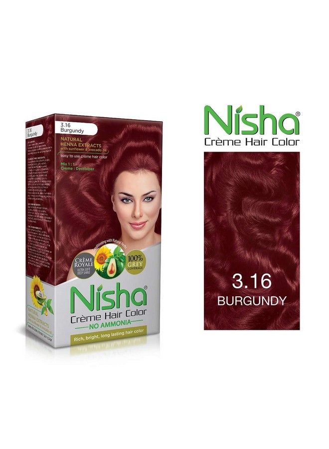 Nisha Creme Hair Color Combo Pack Burgundy & Honey Blonde Rich Bright Long Lasting Shine Hair Colour (60Gm + 90Ml + 18Ml Nisha Conditioner) - Image 3