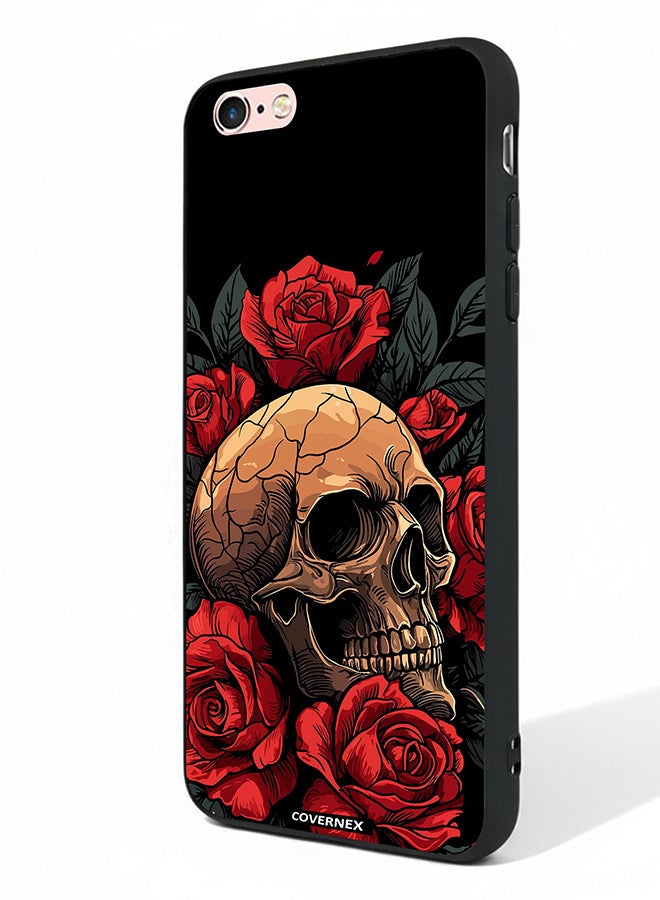 Covernex Apple iPhone 6 Protective Case Cover Printed Featuring Gothic with Roses Illustration - Image 1