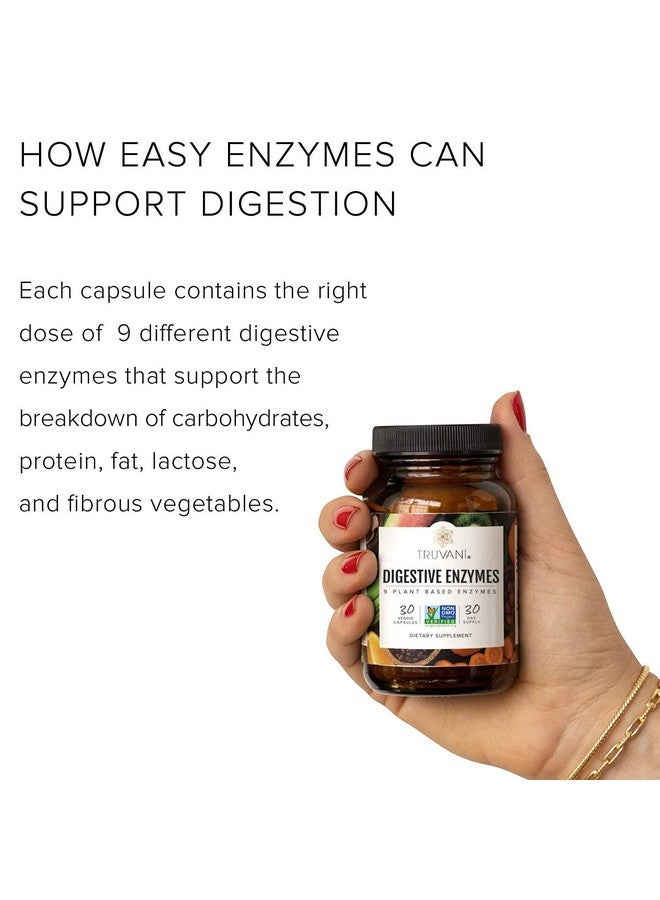 Truvani Digestive Enzymes ; 9 Enzyme Blend ; Digestive Support ; Reduce Bloating ; Increased Nutrient Absorption ; Nongmo Capsules; 30 Day Supply - Image 3