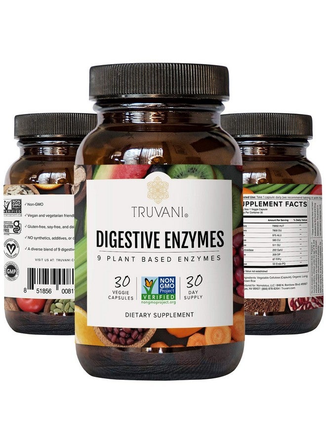 Truvani Digestive Enzymes ; 9 Enzyme Blend ; Digestive Support ; Reduce Bloating ; Increased Nutrient Absorption ; Nongmo Capsules; 30 Day Supply - Image 5