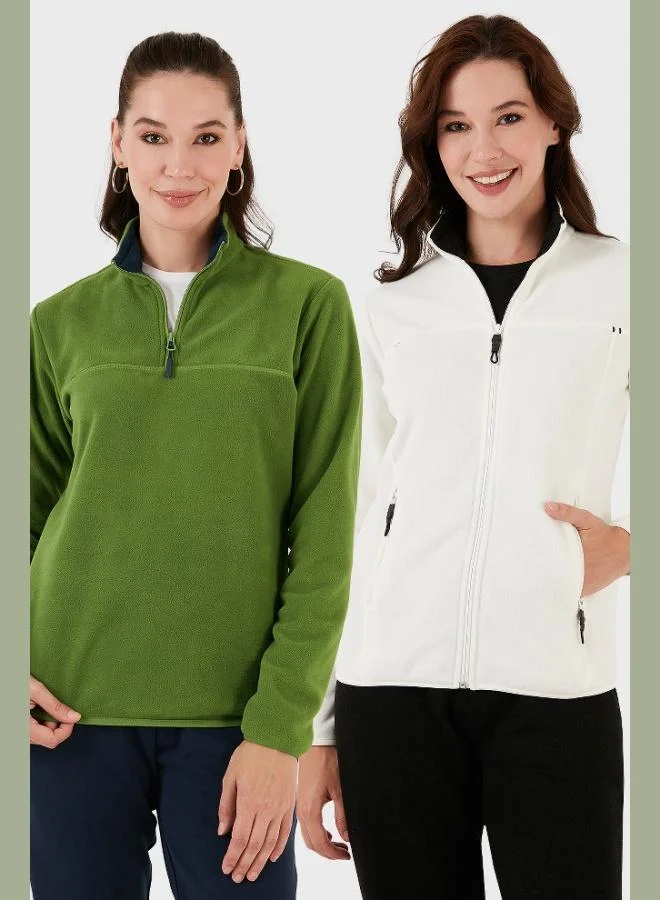 ليلا ليلا طقم قطعتين للنساء من البولار بقصة ضيقة ونسيج ناعم مقاوم للتوبير