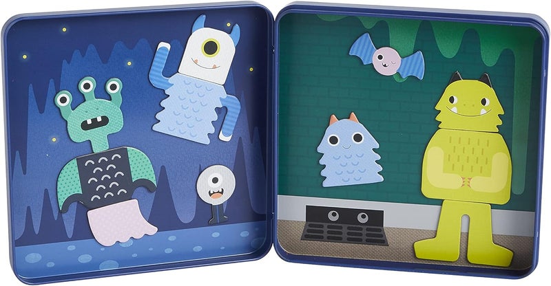 Petit Collage Travel Game, Mix + Match Monsters Magnetic Play Set, 27 Magnetic Pieces, 2 Background Scenes, Ages 3+ - Image 2