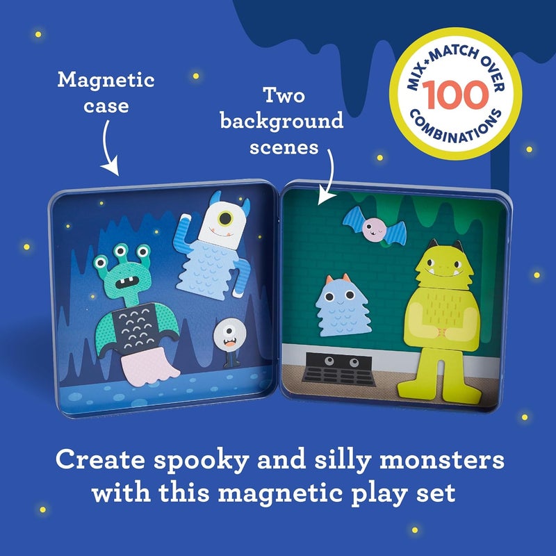 Petit Collage Travel Game, Mix + Match Monsters Magnetic Play Set, 27 Magnetic Pieces, 2 Background Scenes, Ages 3+ - Image 3