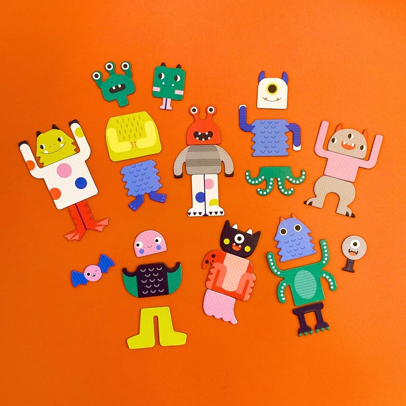 Petit Collage Travel Game, Mix + Match Monsters Magnetic Play Set, 27 Magnetic Pieces, 2 Background Scenes, Ages 3+ - Image 5