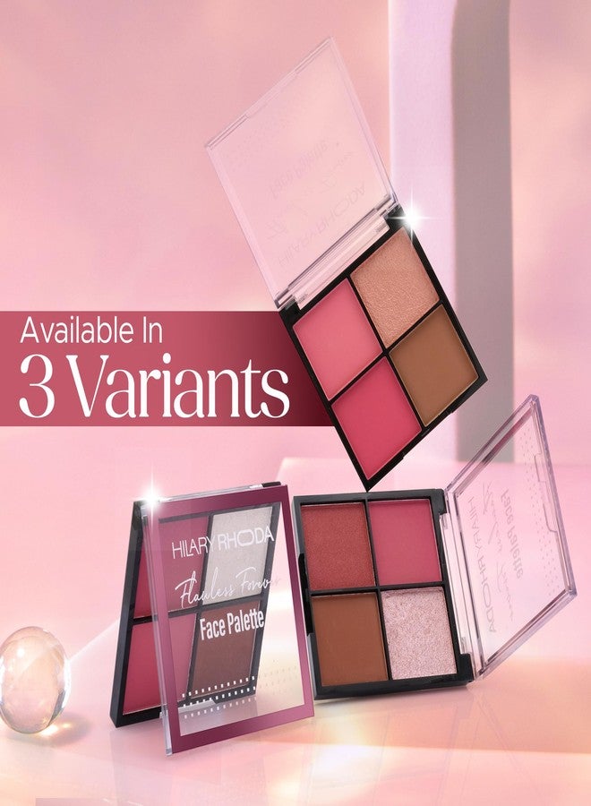 Hilary Rhoda Flawless Forever Face Palette | Highlighter, Contour & 2 Blushes | All-in-one Face Makeup Kit | Highly Pigmented & Long Lasting Face Palette | 11.2g (Light - Shade 01) - Image 5