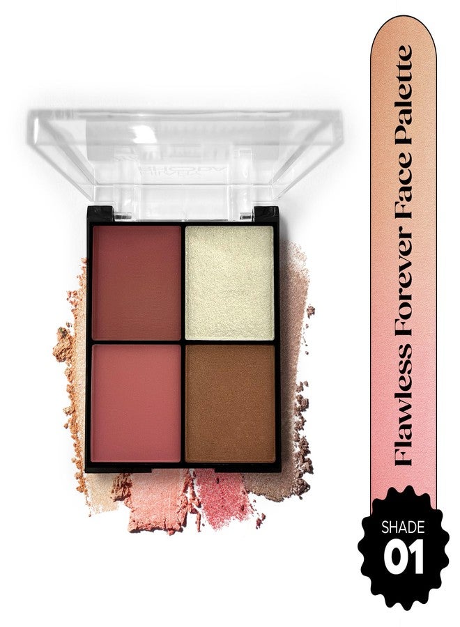 Hilary Rhoda Flawless Forever Face Palette | Highlighter, Contour & 2 Blushes | All-in-one Face Makeup Kit | Highly Pigmented & Long Lasting Face Palette | 11.2g (Light - Shade 01) - Image 2