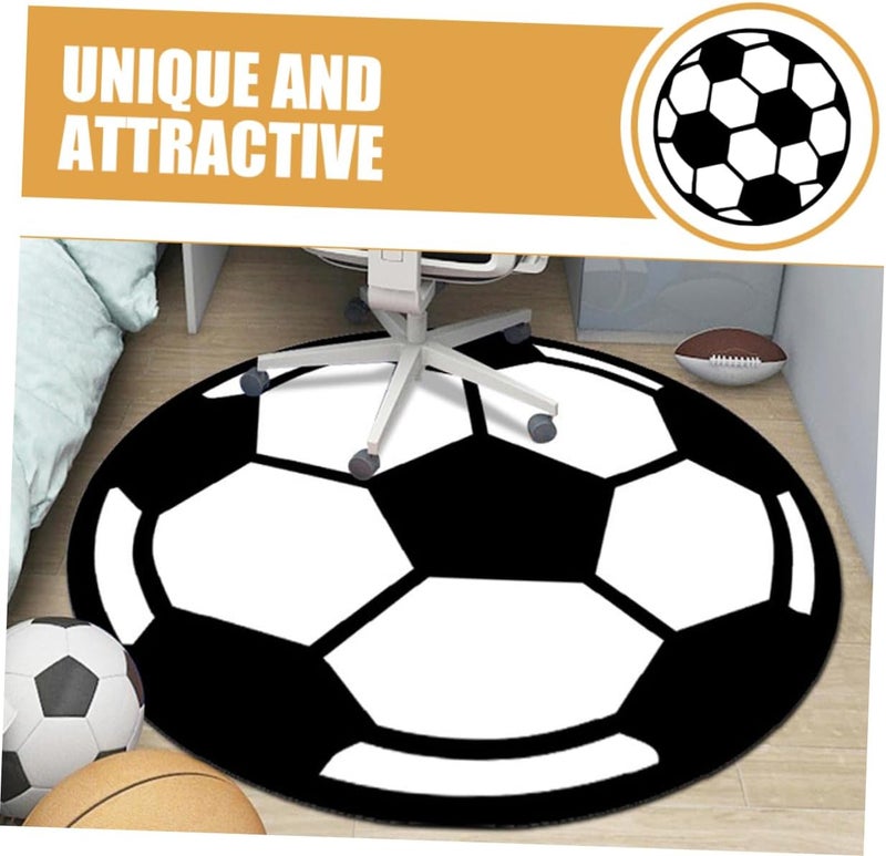 Round Soccer Rug for Living Room Boys and Girls Bedroom and Play Areas Soft Easy-Clean Carpet Non-Slip Base for Home Decor and - Image 4