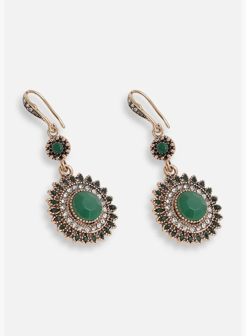 SOHI Gold Plated Party Designer Stone Drop Earring For Women