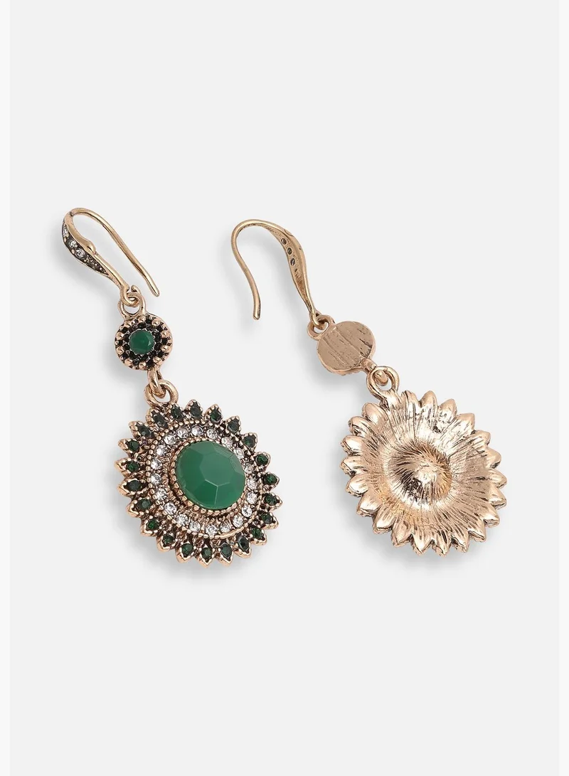SOHI Gold Plated Party Designer Stone Drop Earring For Women
